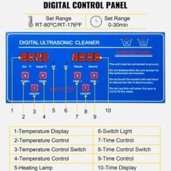Städmaskiner-VEVOR 3L Professionell ultraljudstvätt - Uppvärmnings ultraljudstvätt med korg