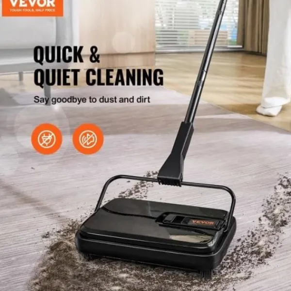 Städmaskiner-VEVOR Mekanisk borste manuell golv- och mattrengöringsmaskin utan elektricitet