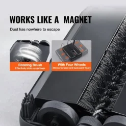 Städmaskiner-VEVOR mekanisk borste manuell golv- och mattrengörare utan elektricitet