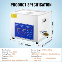 OEM Städmaskiner-VEVOR Ultrasonic Rengörare, Hög Ultraljudseffekt, Stora Kapacitetsalternativ,10L