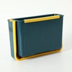 Soptunnor-Väggmonterad hopfällbar soptunna för kök, blå gul