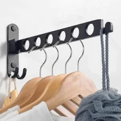 Tvättillbehör-Väggmonterad Klädställning, Väggmonterad Hängare Torkställning, 90° Roterande Väggmonterad Fällbar Klädställning, För Balkong, Badrum, Hotell (svart, 1) | Fyndiq