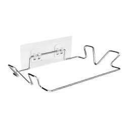 Soptunnor-Väggmonterad skräppåsehållare utan borrning, rostfritt stål, silverfärg, 18,5*14*4cm