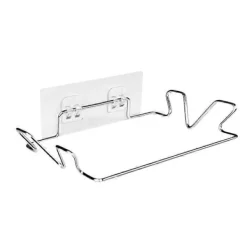 Soptunnor-Väggmonterad skräppåsehållare utan borrning, rostfritt stål, silverfärg, 18,5*14*4cm