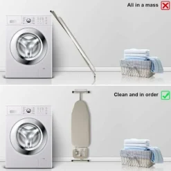 Strykjärn-Väggmonterad strykbräda - Väggmontering - för tvättstuga - Svart (Vit)