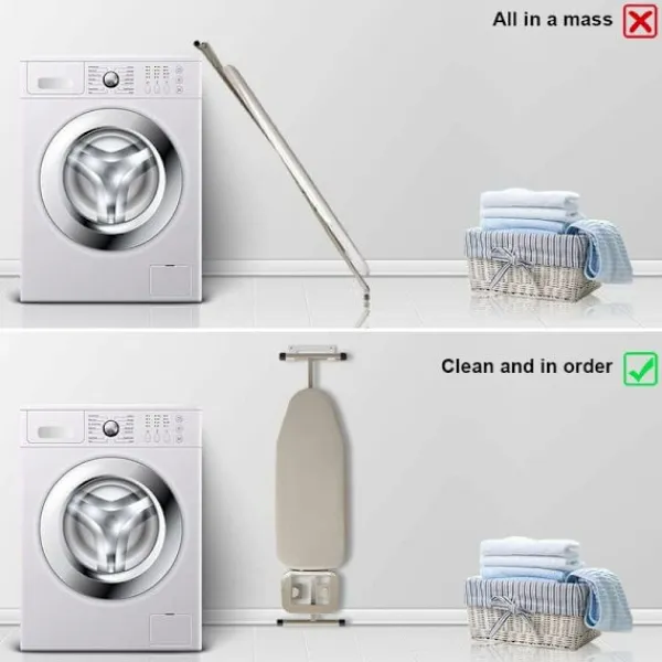 Strykjärn-Väggmonterad strykbräda - Väggmontering - för tvättstuga - Svart (Vit)