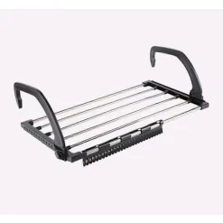 Tvättillbehör-Väggmonterad Torkställning i Rostfritt Stål Svart för Hängning