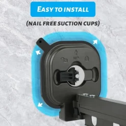 Tvättillbehör-Väggmonterad torkställning med sugkopp, hopfällbar interiör, hög lastkapacitet, väggfäste för balkong, tvätt, badrum - 3 stänger