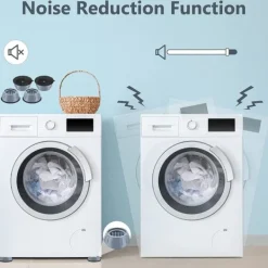 Glad Tvättmaskiner-Vibrationsdämpande fötter för tvättmaskin/torktumlare Grå 4-pack