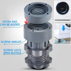 Tvättillbehör-Vibrationsdämpande tvättmaskin 4 st justerbara