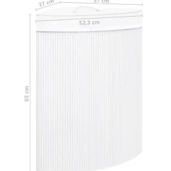 Tvättillbehör-vidaXL Hörntvättkorg Bambu 60 L white