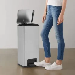 vidaXL Soptunnor-Soptunna med pedal anti-fingeravtryck 30L rostfritt stål