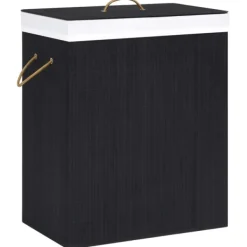 vidaXL Tvättillbehör-Tvättkorg bambu med 2 sektioner 100 L