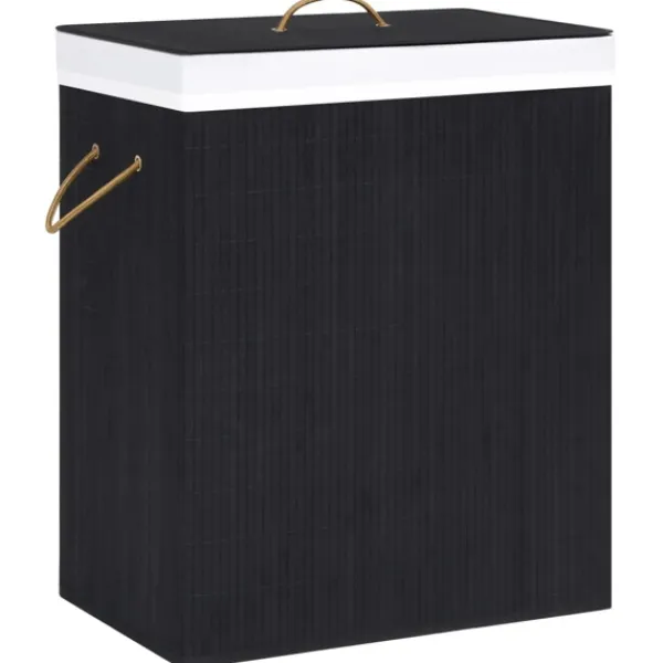 vidaXL Tvättillbehör-Tvättkorg bambu med 2 sektioner 100 L