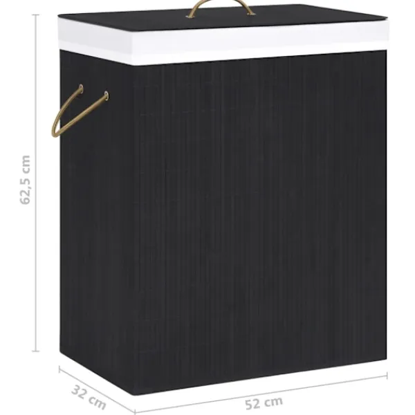 vidaXL Tvättillbehör-Tvättkorg bambu med 2 sektioner 100 L