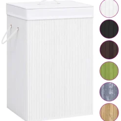 vidaXL Tvättillbehör-Tvättkorg bambu med 1 sektion