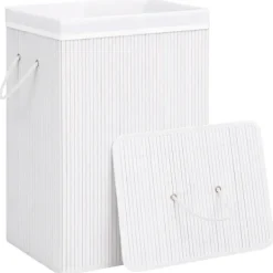 vidaXL Tvättillbehör-Tvättkorg bambu med 1 sektion