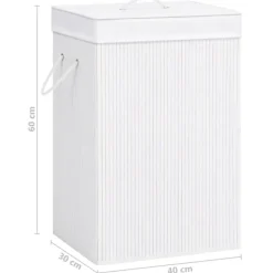 vidaXL Tvättillbehör-Tvättkorg bambu med 1 sektion