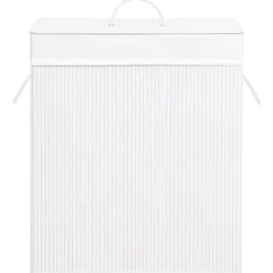 vidaXL Tvättillbehör-Tvättkorg bambu med 2 sektioner 100 L