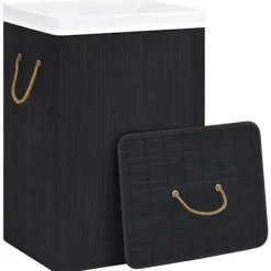 vidaXL Tvättillbehör-Tvättkorg bambu med 1 sektion