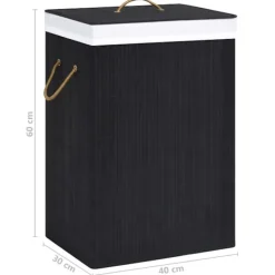 vidaXL Tvättillbehör-Tvättkorg bambu med 1 sektion