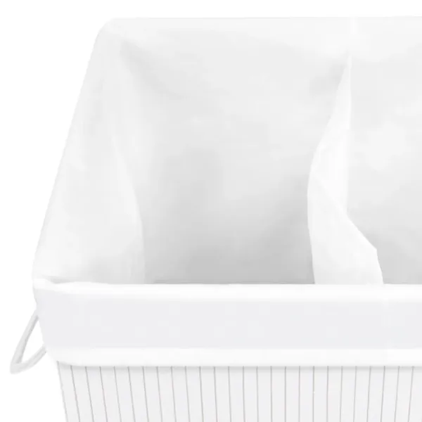 vidaXL Tvättillbehör-Tvättkorg bambu med 2 sektioner 72 L