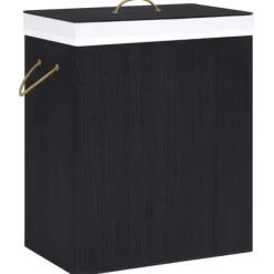 vidaXL Tvättillbehör-Tvättkorg bambu med 1 sektion 83 L