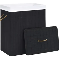 vidaXL Tvättillbehör-Tvättkorg bambu med 1 sektion 83 L