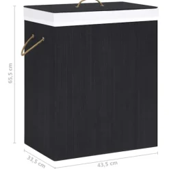 vidaXL Tvättillbehör-Tvättkorg bambu med 1 sektion 83 L