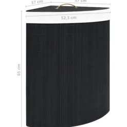 vidaXL Tvättillbehör-Tvättkorg för hörn bambu 60 L