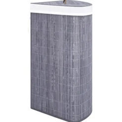 vidaXL Tvättillbehör-Tvättkorg för hörn bambu 60 L