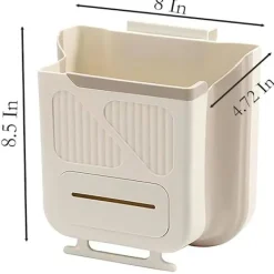 Soptunnor-Vikbar Hängande Papperskorg 21,6 x 20,3 x 12 cm Vit Plast Köksavfallsbehållare