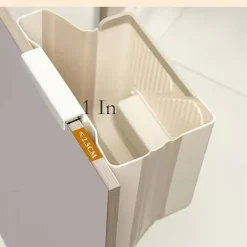 Soptunnor-Vikbar Hängande Papperskorg 21,6 x 20,3 x 12 cm Vit Plast Köksavfallsbehållare