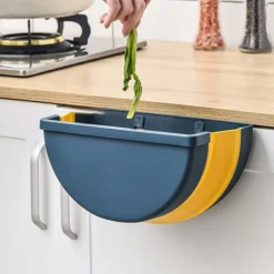 Soptunnor-Vikbar köksavfallshink hängande soptunna behållare avfallskorg för kök badrum mörkblå