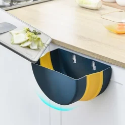 Soptunnor-Vikbar köksavfallshink hängande soptunna behållare avfallskorg för kök badrum mörkblå