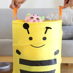 LBSS Tvättillbehör-Vikbar Söt Tecknad Tyg Tvättkorg Stor Organizer Tvättväska Hållare För Hem Ladybug