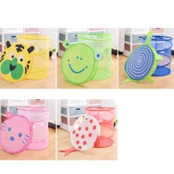 LBSS Tvättillbehör-Vikbar Söt Tecknad Tyg Tvättkorg Stor Organizer Tvättväska Hållare För Hem Ladybug