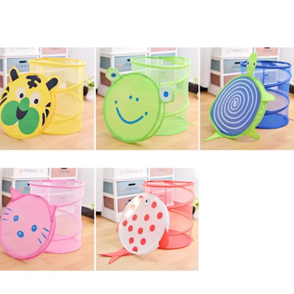 LBSS Tvättillbehör-Vikbar Söt Tecknad Tyg Tvättkorg Stor Organizer Tvättväska Hållare För Hem Ladybug