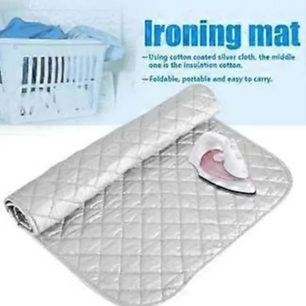 Strykjärn-Vikbar Strykbräda, Strykbrädafilt Ångstrykning Halksäker Värmebeständig Resestrykmatta Stryköverdrag för Tvättmaskin
