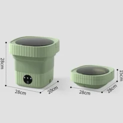 Tvättmaskiner-Vikbar Tvättmaskin, 3 Rengöringslägen, 6L Kapacitet Liten Handtvättmaskin med Torktumlare för Resor, Husbil, Sovsalar