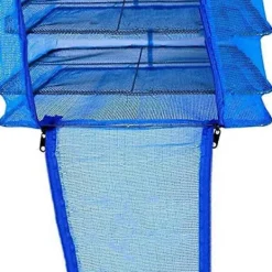 Tvättillbehör-Vikbart 4-lagers torkställ, kompatibelt med grönsaks- och fisknät, hängande torknät, torka mat naturligt