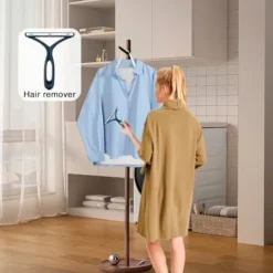 Strykjärn-Vikbart ångstrykjärn med skyddshandske och förvaring, bärbar pressmatta för borttagning av rynkor på kostymer och skjortor, Rese