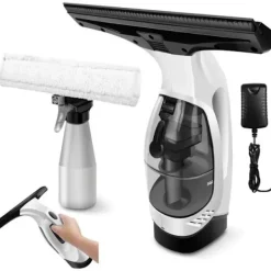 Fönsterrengöring-Vindrutetorkare - fönsterputsare - fönsterskrapa - fönsterrengörare - sladdlös fönstertvätt - vattentank, spray med