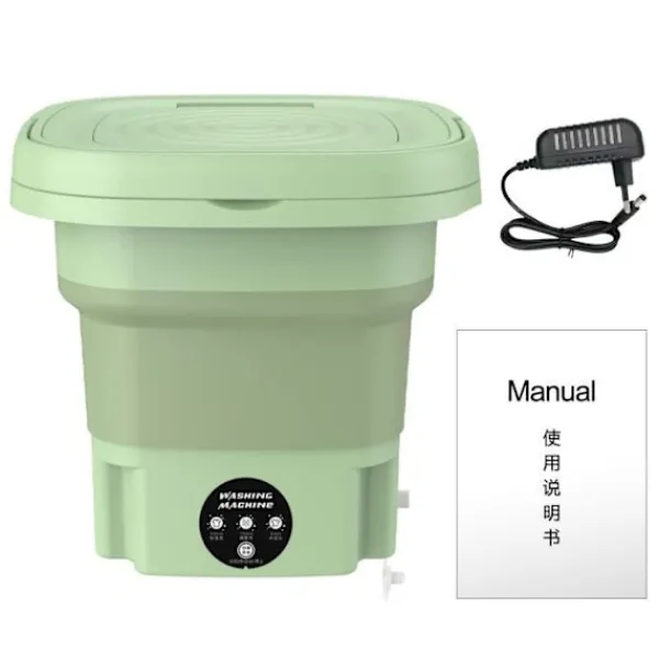 Generic Tvättmaskiner-(Violett) Mini Tvättmaskin - WIRLSWEAL - Vikbar Modell - 8L - Portabel - Blått Ljus Sterilisering