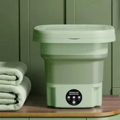 Generic Tvättmaskiner-(Violett) Mini Tvättmaskin - WIRLSWEAL - Vikbar Modell - 8L - Portabel - Blått Ljus Sterilisering