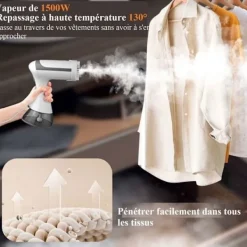 Generic Strykjärn-(Vit) Handhållen Klädångare, 1500W 300ML 130 Grader Vertikal Klädångare för Hemresor, Snabb Uppvärmning, Vit