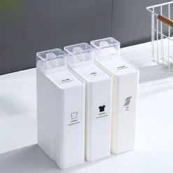 Tvättillbehör-Vit tvättmedelsbehållare för tvättmedel 1000ml 1st