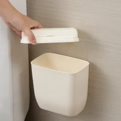 Soptunnor-Vit väggmonterad papperskorg för hushållsbruk, grossist, väggmonterad han_OF
