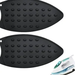 Strykjärn-Värmebeständiga silikonmattor för strykjärn, multifunktionella skyddsdynor för strykbrädor, plattänger, locktänger (svart)