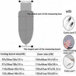 Strykjärn-Värmebeständigt Strykbrädeöverdrag - Svart